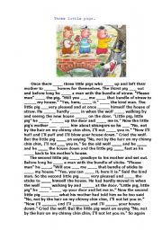 English Worksheet: Three little pigs.(fairytale)