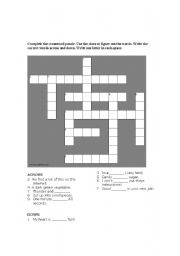 English worksheet: Crossword