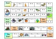 English worksheet: abc cognates board game