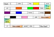 English worksheet: Clours board game