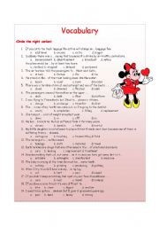 English Worksheet: Vocabulary