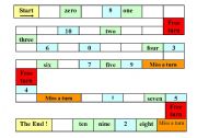 English worksheet: Numbers board game