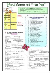 English Worksheet: Past form of - to be