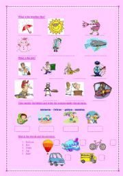 English Worksheet: Review of elementary vocabulary