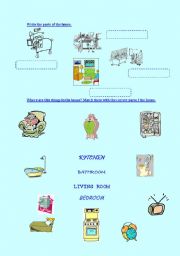 English worksheet: Parts of the house