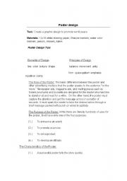English Worksheet: How to Design a Poster