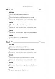 English worksheet: scoring rubric for fluency