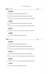 English Worksheet: scoring rubric for fluency