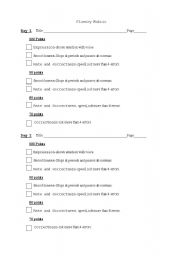 English Worksheet: scoring rubric for fluency