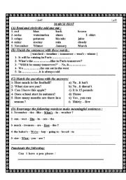 English worksheet: test