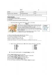 English worksheet: test row A B
