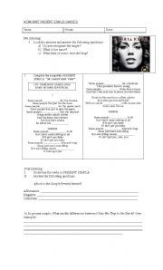 English Worksheet: listening Present simple