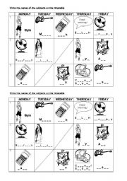 English Worksheet: school subjects