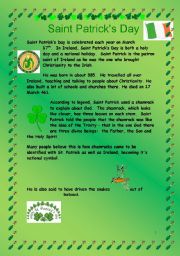 English Worksheet: Saint Patricks Day