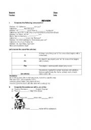 English Worksheet: Review - Basic Grammar Structures 