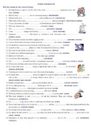 English Worksheet: word formation