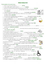 English Worksheet: word formation 2
