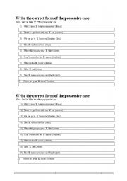 English worksheet: s genitive