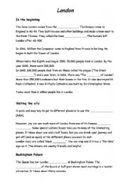 English worksheet: London