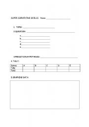 English Worksheet: Science Processing Skills