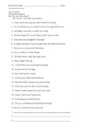 English Worksheet: Questions and short answers