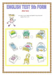 English Worksheet: English Test  - First Part - 5 pages