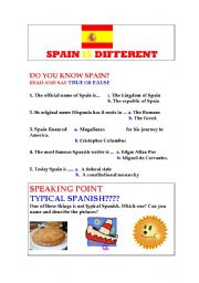English Worksheet: Spain is Different