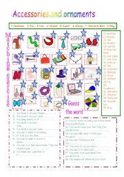 English Worksheet: ACCESSORIES AND ORNAMENTS