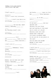 English Worksheet: Song Friday Im in Love - The Cure - Gaps