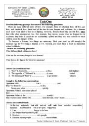 English Worksheet: Fires and Firefighters