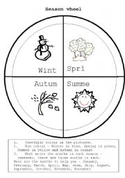 English worksheet: Seasons wheel