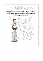 English worksheet: Magic word