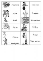 English Worksheet: Professions - Match game