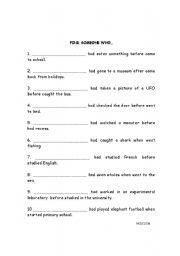 English worksheet: Past Perfect exercise