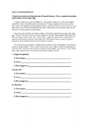 English Worksheet: Harmful Insects