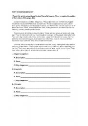 English worksheet: Harmful Insects