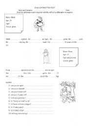 English Worksheet: WRITTEN TEST ON VERB TO BE