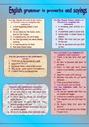 English Worksheet: English Grammar in proverbs