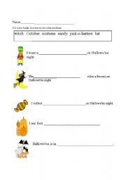 English worksheet: Halloween fill in the Blanks