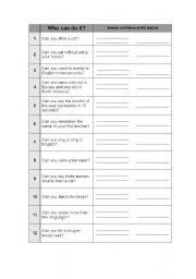 English Worksheet: WHO CAN DO IT?