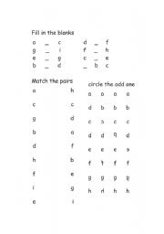 English worksheet: ALPHABET DEVELOPMENT