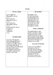 English Worksheet: poems