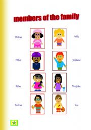 English Worksheet: FAMILY MEMBERS