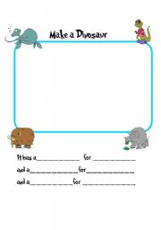 English Worksheet: *****Draw Your Own Original Dinosaur***** Great Fun for All Ages****-