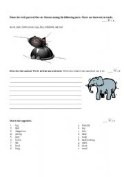 English worksheet: Animals