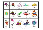 Flash cards of toys
