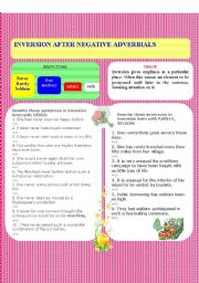 English Worksheet: Inversion after negative adverbials part 1