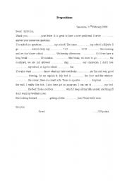 English worksheet: Prepositions