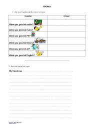 English worksheet: Was/Were