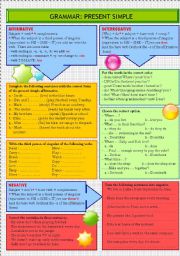 English Worksheet: GRAMMAR: PRESENT SIMPLE
